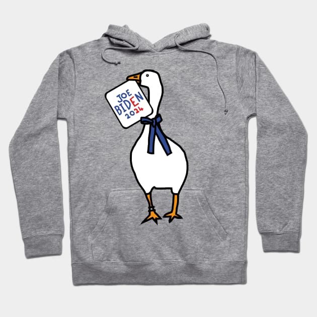 White Goose with Joe Biden 2024 Sign Hoodie by ellenhenryart